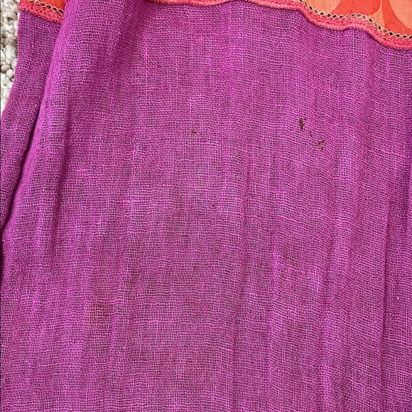 Coach Pink Purple Orange Creme & Brown Colorway Patchwork Scarf - Picture 5 of 16